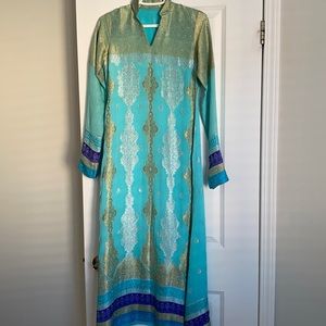 Beautiful blue real chiffon pakiatani formal dress